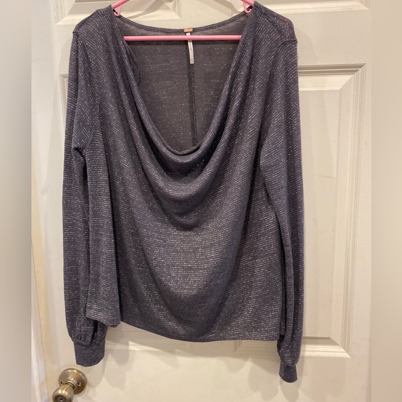 Free People Gray Long Sleeve Top - Picture 5 of 9